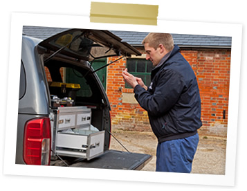 Charlie Mitchell administering medication on site